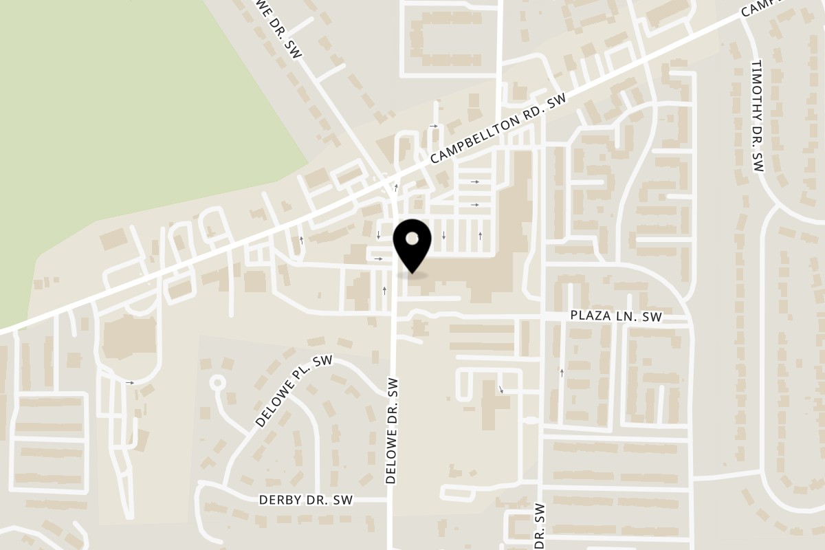 Map showing the location of G Town Wings & Fish on 2084 Campbellton Rd SW in Atlanta